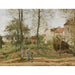 Reproduktion av målningen Hus i Bougival (Höst) - Camille Pissarro