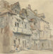 Hus i Dieppe - David Roberts — vy av konstverket