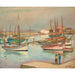 Reproduktion av målningen av hus vid hamnen på ön d'Yeu - Henri Lebasque