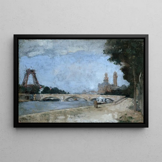 Marc Marie Georges Mouclier - La Tour Eiffel en construction vue du quai de la Confrence.webp