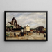 L'église Saint-Germain-de-Charonne, la place Saint-Blaise et la rue de Bagnolet - Marcel Leprin — inramlat konstverk på väggen
