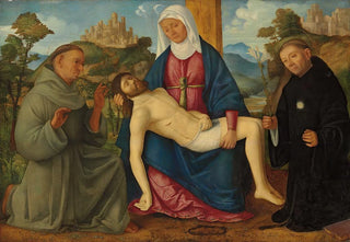 Marcello Fogolino - The Piet With Saints Francis And Nicholas Of Tolenti.webp
