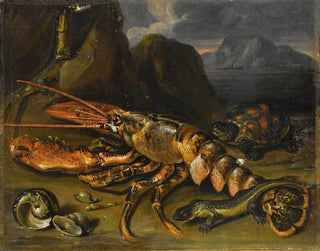Marco de Caro - Still Life With Lobster Lizards And Turtle.webp