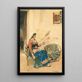 Maria Martinetti - An Italian female flaxmiller in a traditional costume.webp