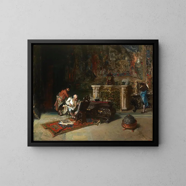 Le collectionneur d'estampes - Mariano Fortuny Marsal — inramlat konstverk på väggen
