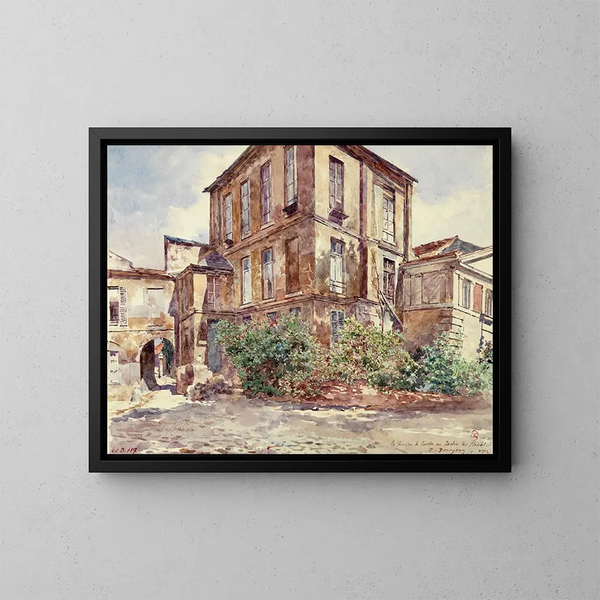 Maison de Cuvier vid Jardin des Plantes - Marie-Désiré Bourgoin — inramlat konstverk på väggen