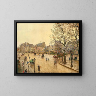 La place Pigalle - Marie-François Firmin-Girard — inramlat konstverk på väggen