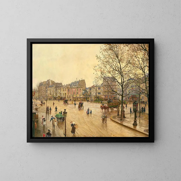 La place Pigalle - Marie-François Firmin-Girard — inramlat konstverk på väggen