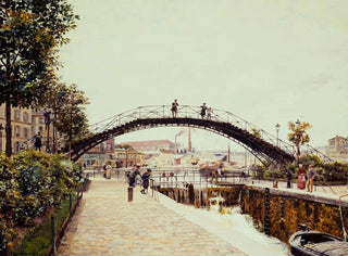 Le Canal Saint-Martin - Marie-François Firmin-Girard — vy av konstverket