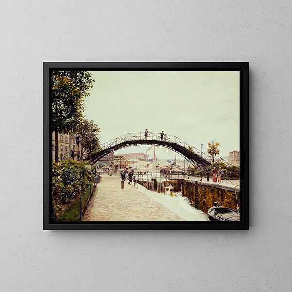 Le Canal Saint-Martin - Marie-François Firmin-Girard — inramlat konstverk på väggen