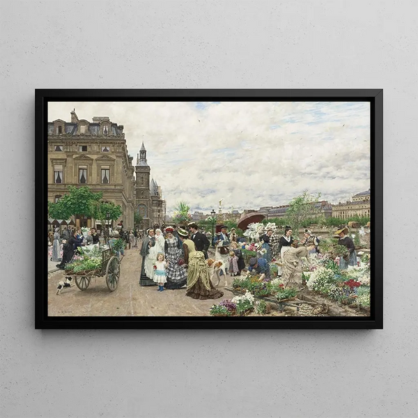 Le Quai aux Fleurs - Marie-François Firmin-Girard — inramlat konstverk på väggen