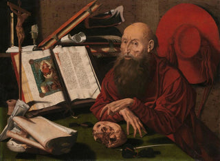 Saint Jérôme i sitt studierum - Marinus van Reymerswaele — vy av konstverket