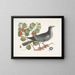 Pigeon couronné blanc Plumier à feuilles de prunier - Mark Catesby — inramlat konstverk på väggen