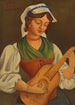 ung flicka med mandolin efter Gino Severini - Mark Gertler — vy av konstverket