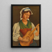 ung flicka med mandolin efter Gino Severini - Mark Gertler — inramlat konstverk på väggen