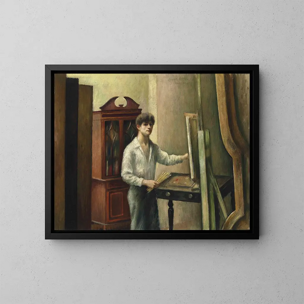 L'artiste dans son atelier - Mark Gertler — inramlat konstverk på väggen