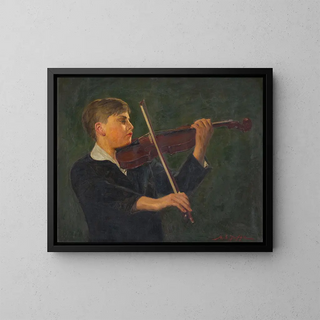 Yehudi Menuhin - Mark S Joffe — inramlat konstverk på väggen