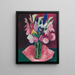 Blommor i en vas - Marsden Hartley — inramlat konstverk på väggen