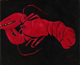 Homard på svart bakgrund - Marsden Hartley — vy av konstverket