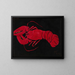 Homard på svart bakgrund - Marsden Hartley — inramlat konstverk på väggen