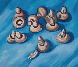 svampar på en blå bakgrund - Marsden Hartley — vy av konstverket
