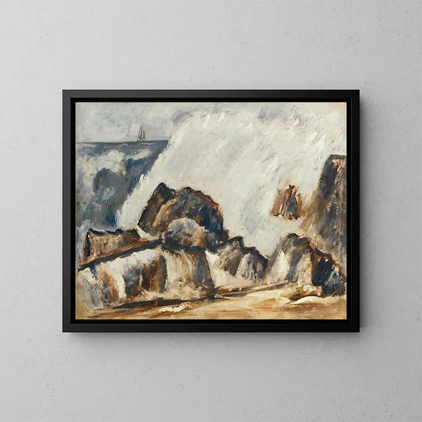 Vågstorm - Marsden Hartley — inramlat konstverk på väggen