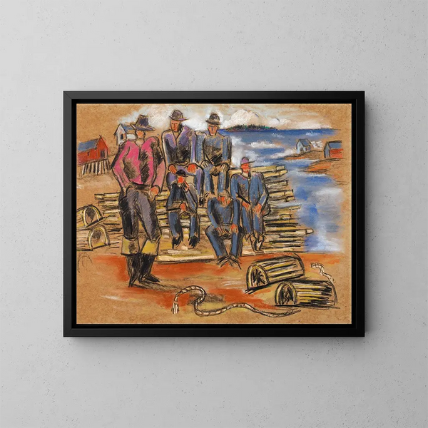 Studie för hummerfiskare - Marsden Hartley — inramlat konstverk på väggen