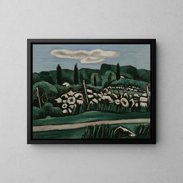 Les Derniers Murs de Pierre à Dogtown - Marsden Hartley — inramlat konstverk på väggen