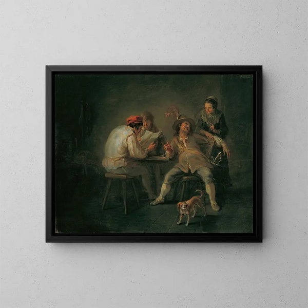 taverne-scene - Martin Johann Schmidt — inramlat konstverk på väggen