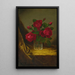 Roses Jacqueminot - Martin Johnson Heade — inramlat konstverk på väggen
