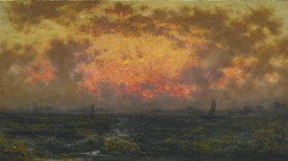 Martin Johnson Heade - Sunset on the Coast Florida Sunset View of New York Harbor.webp