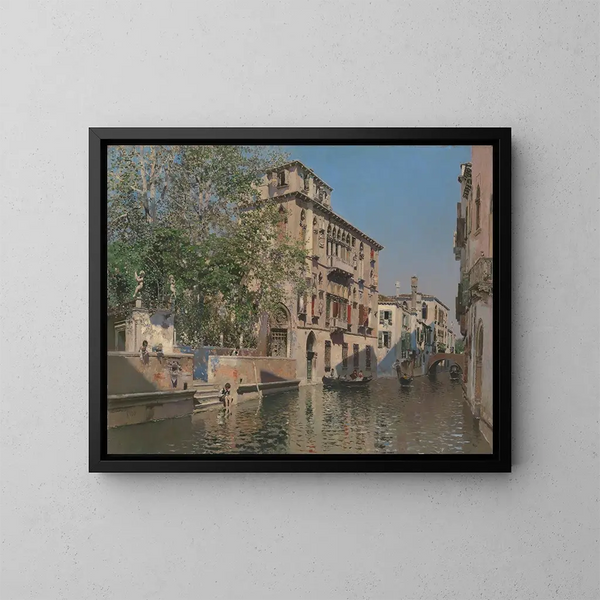 En kanal i Venedig - Martín Rico y Ortega — inramlat konstverk på väggen