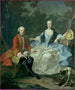 Le comte Giacomo Durazzo utklädd till jägare med sin fru Ernestine Aloisia Ungnad von Weissenwolff - Martin van Meytens — vy av konstverket