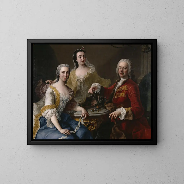 Joseph de France och hans familj - Martin van Meytens — inramlat konstverk på väggen