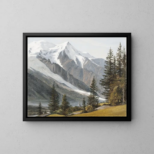 Vue de Chamonix-Mont-Blanc - Martinus Rørbye — inramlat konstverk på väggen