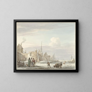 Martinus Schouman - Stadsgezicht in de winter.webp