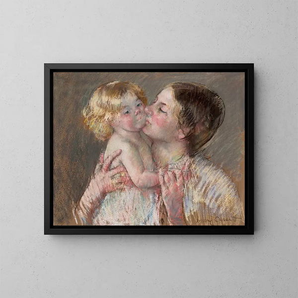 Ett kyss för bebis Ann nr 3 - Mary Cassatt — inramlat konstverk på väggen