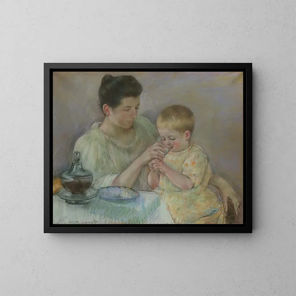 moderskap som ammar sitt barn - Mary Cassatt — inramlat konstverk på väggen