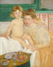 Mor och barn. Bebisen stiger upp från sin tupplur. - Mary Cassatt — vy av konstverket