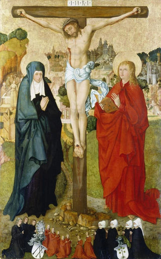Master of Frankfurt - The Crucifixion with Donor Portraits of Wigand Mrkel and His Family.webp