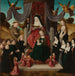 Vierge och Barn med Sankta Anna och helgonen Franciskus och Lidwina med donatorerna Anna Selbdritt - Mästare av Saint Jean-panelerna — vy av konstverket