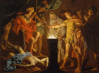Mucius Scaevola framför Lars Porsenna - Matthias Stom — vy av konstverket