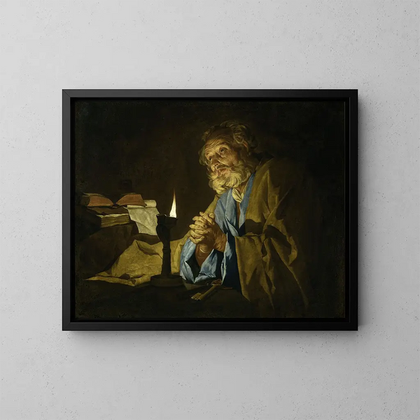 Saint Pierre en prière - Matthias Stom — inramlat konstverk på väggen