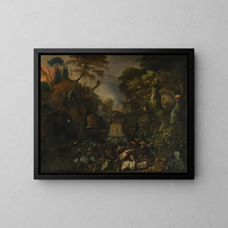 Matthias Withoos - Paysage de cimetire la nuit.webp