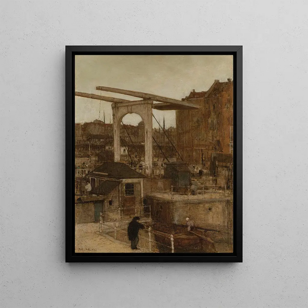 Matthijs Maris - The Nieuwe Haarlemse Sluis at the Singel known as Souvenir dAmsterdam.webp