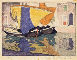 Venedigs fiskebåtar - Maud Sherwood — vy av konstverket