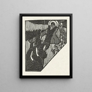 Maurice Denis - Illustratie met kruisdraging van Christus en nonnen bij gedicht in dichtbundel Sagesse van Paul Verlaine.webp