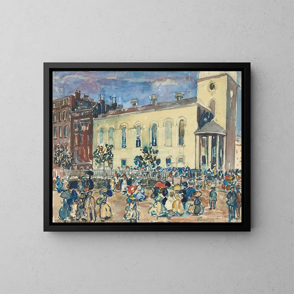 Park Street-kyrkan i Boston - Maurice Prendergast — inramlat konstverk på väggen