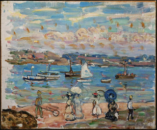 Promenad vid havskanten - Maurice Prendergast — vy av konstverket