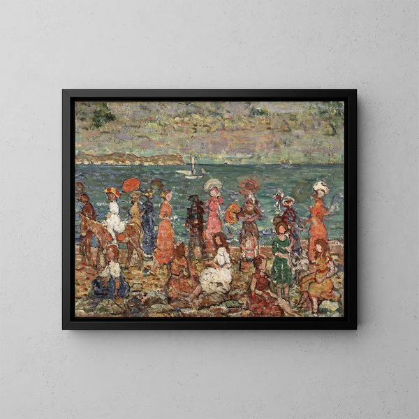 Plage - Maurice Prendergast — inramlat konstverk på väggen